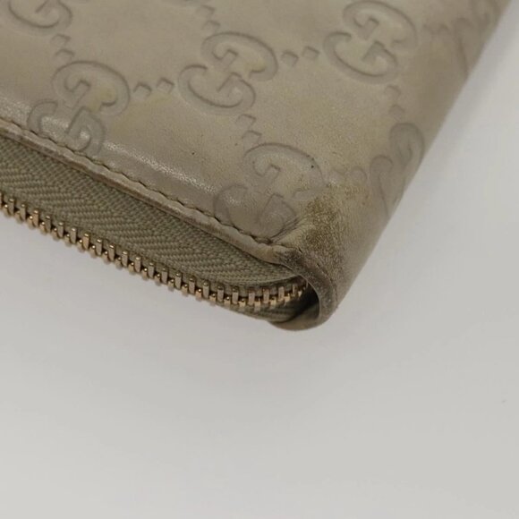GUCCI GG Canvas Guccissima Long Wallet Leather White 308005 Auth am8081 - Picture 4 of 16